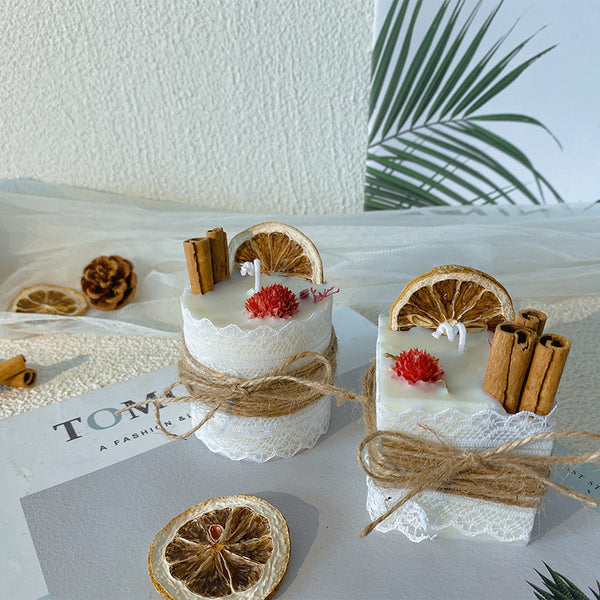 Handmade Cinnamon Lemon Candle – Aromatherapy Round Cup
